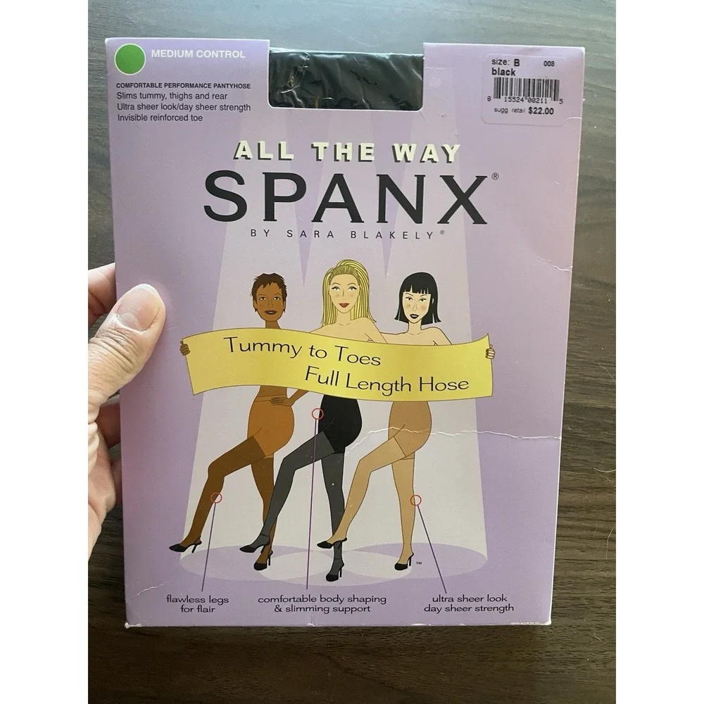 Spanx All the Way Super Control Full Length Ultra Sheer Black Size B